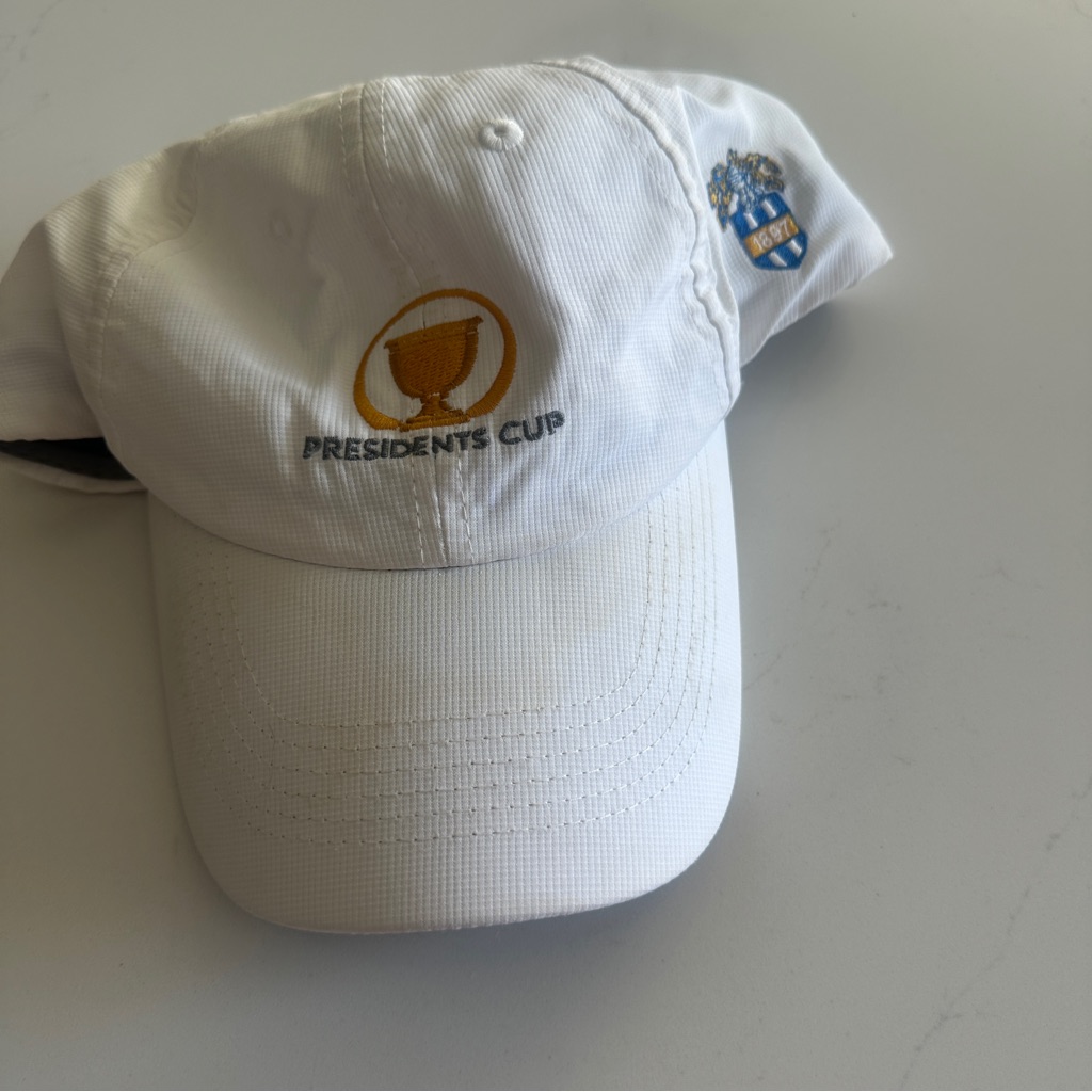Presidents Cup White Embroidered Golf Cap
